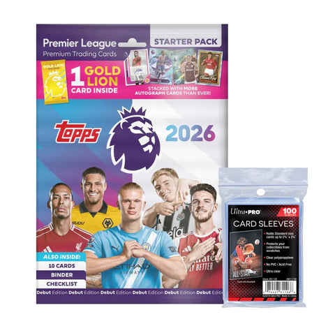 Topps Premier League 2026 - Debut Edition - Standard Starter Pack + 100 Soft Sleeves