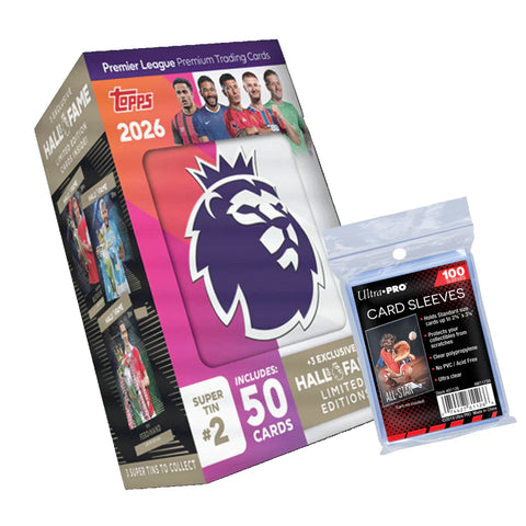 Topps Premier League 2026 - Debut Edition - Super Tin #2 + 100 Soft Sl Soccer Cards United Topps Premier League 2026 - Debut Edition - Super Tin #2 + 100 Soft Sl Soccer Cards United